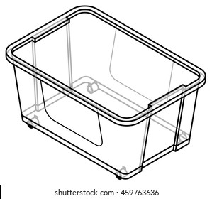 Transparent Plastic Storage Tub Lid On: Stock-Vektorgrafik (Lizenzfrei