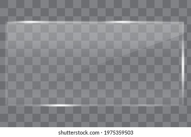 Transparent plate. Plexiglass plate. Glass plate. Transparent surface. Vector illustration. Stock image. EPS 10.