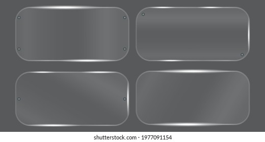 Transparent plate. Plexiglass plate. Glass plate. Transparent surface. Vector illustration. Stock image.