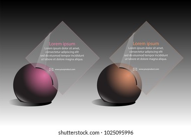 Transparent plates design with colored balls for different information
