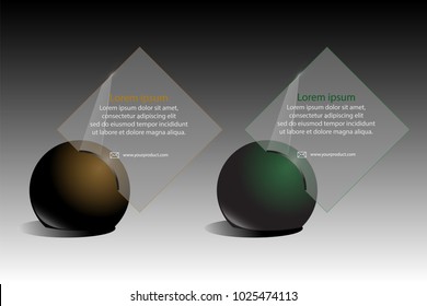 Transparent plates design with colored balls for different information