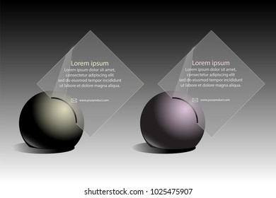 Transparent plates design with colored balls for different information