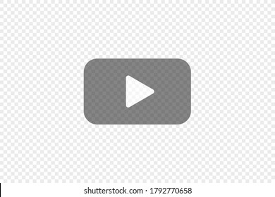 Transparent Play Button, Simple Icon For Your Design. Video Symbol Concept In Vector Flat Style.