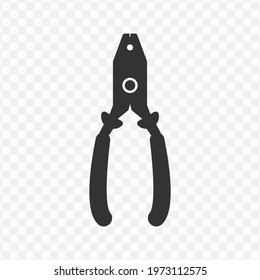 Transparent pliers icon png, vector illustration of an pliers icon in dark color and transparent background(png).