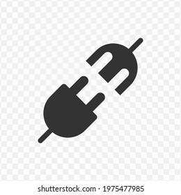 Transparent plug icon , vector illustration of an plug icon in dark color and transparent background.