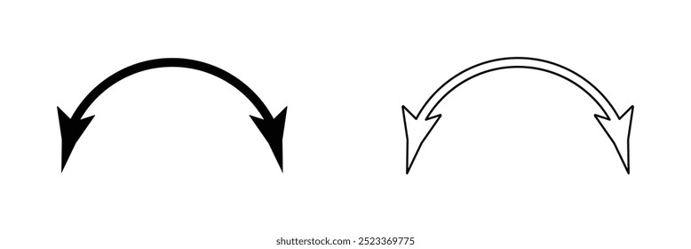 Transparent PNG available
Dual semi circle arrow. Vector illustration. Semicircular curved thin long double ended arrow. Dual sided arrow Vector eps 10.