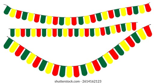 Transparent PNG available
Party bunting flags. Colorful perspective flags party isolated on white background. Birthday, Christmas, anniversary, and festival fair concept. Vector illustration. eps10 99
