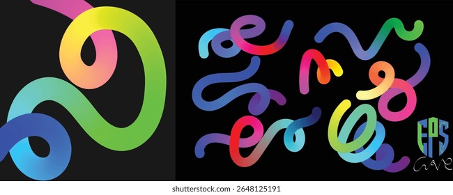 Transparent PNG available
Vibrant Summer Abstract Poster Background Set with Wavy Lines.EpS10
