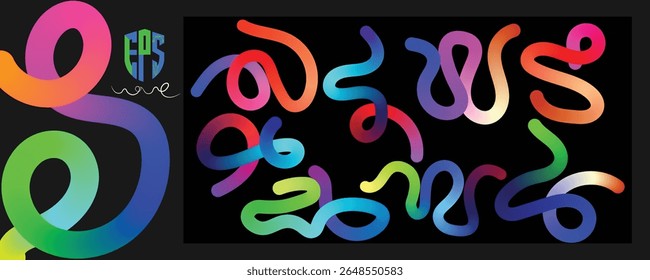 Transparent PNG available
Vibrant Summer Abstract Poster Background Set with Wavy Lines.EpS10
