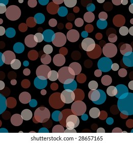 Transparent polka dots seamless dark background pattern