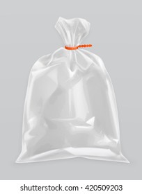 Transparent polyethylene package, vector mockup