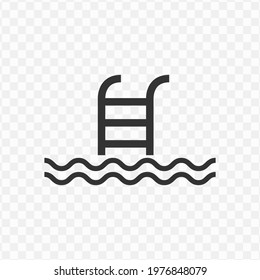 Transparent pool ladder icon png, vector illustration of an pool ladder icon in dark color and transparent background(png).