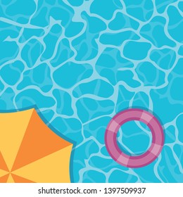 Transparent pool water summer poster