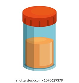 transparent pot with powder