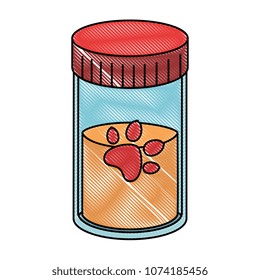 transparent pot with powder