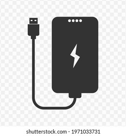 Transparent powerbank icon png, vector illustration of an powerbank icon in dark color and transparent background(png)