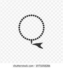 Transparent prayer beads icon png, vector illustration of an prayer beads icon in dark color and transparent background(png)