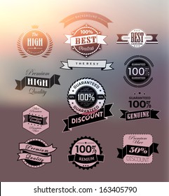 transparent Premium and High Quality Label  on blur background / Icon