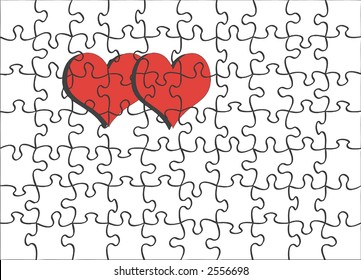 transparent puzzle with hearts for Valentine's Day