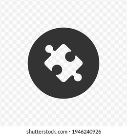 Transparent puzzle icon png, vector illustration of an puzzle icon in dark color and transparent background(png)