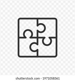 Transparent puzzle icon png, vector illustration of an puzzle icon in dark color and transparent background(png)