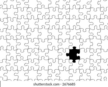 transparent puzzle with one missing piece,usable on any image