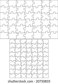 Transparent puzzle, useable on any picture. Vector.