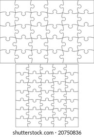 Transparent puzzle, useable on any picture. Vector.