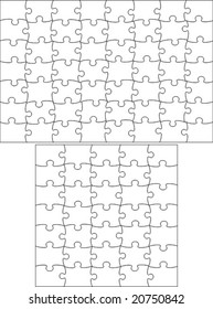 Transparent puzzle, useable on any picture. Vector.