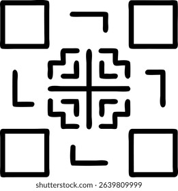 Transparent QR code icon design, suitable for various uses. This image features qr code, icon, transparent, logo, symbol.