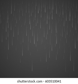 Transparent rain drops isolated on abstract background. Storm raindrop illustration. Vector rainy drop effect eps10