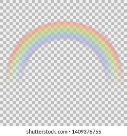  Transparent rainbow effect. Colored gradient on the arc. Vector stock.