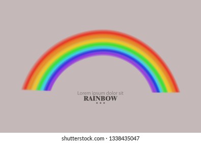 Transparent rainbow icon isolated. Realistic rainbow vector illustration