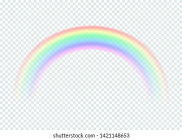 transparent rainbow. isolated on transparent background. Vector illustration. Eps 10.