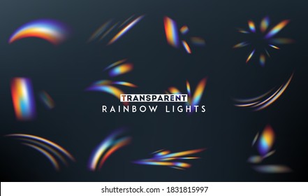 Transparent Rainbow Light Effects. Rainbow overlay vector illustration.	
