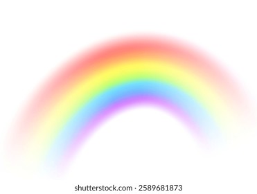 Transparent Rainbow on white background Vector illustration