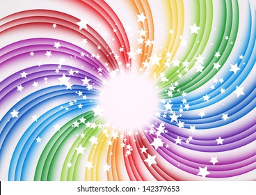 Transparent Rainbow Swirl. Vector Illustration