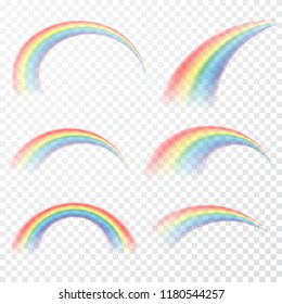 Transparent rainbow. Vector illustration. Realistic raibow on transparent background.