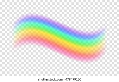 Transparent rainbow. Vector illustration. Realistic raibow on transparent background.