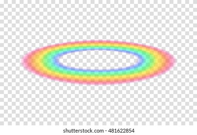 Arco iris transparente. Ilustración vectorial. Arco iris realista sobre fondo transparente.