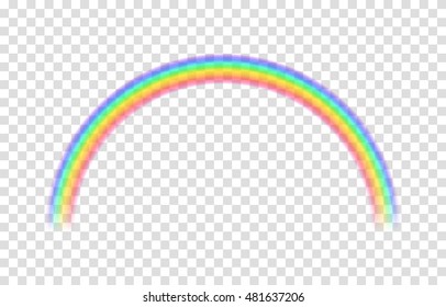 Transparent rainbow. Vector illustration. Realistic raibow on transparent background.