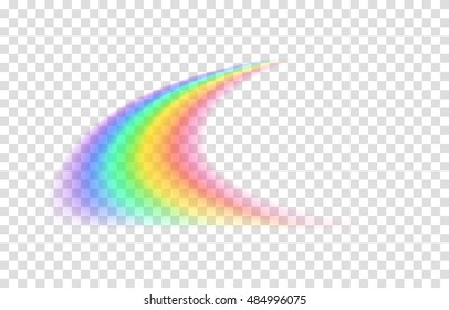 Transparent rainbow. Vector illustration. Realistic raibow on transparent background.