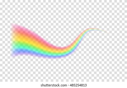 Transparent rainbow. Vector illustration. Realistic raibow on transparent background.