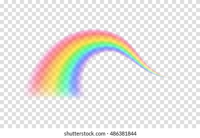 Transparent rainbow. Vector illustration. Realistic raibow on transparent background.