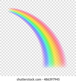 Transparent rainbow. Vector illustration. Realistic raibow on transparent background.