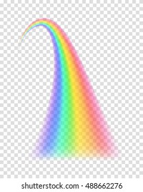 Transparent rainbow. Vector illustration. Realistic raibow on transparent background.