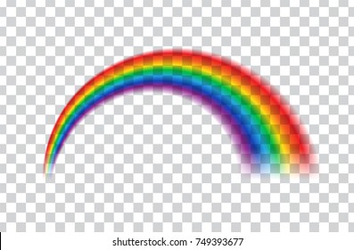 Transparent rainbow. Vector illustration. Realistic rainbow on transparent background.