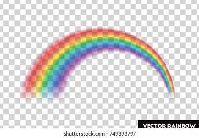 Transparent rainbow. Vector illustration. Realistic rainbow on transparent background.