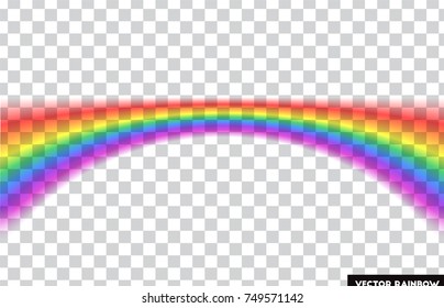 Transparent rainbow. Vector illustration. Realistic raibow on transparent background.