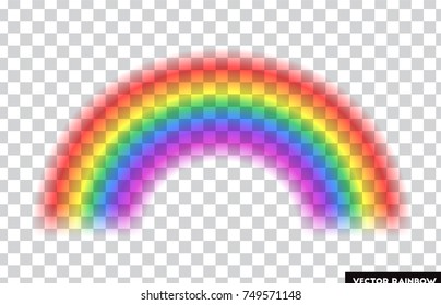 Transparent rainbow. Vector illustration. Realistic raibow on transparent background.